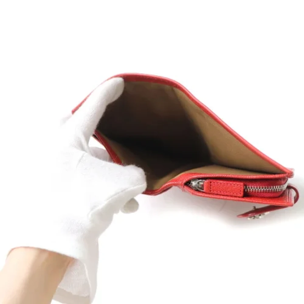 Bvlgari Vintage Pre-owned Leather wallets Red Dames