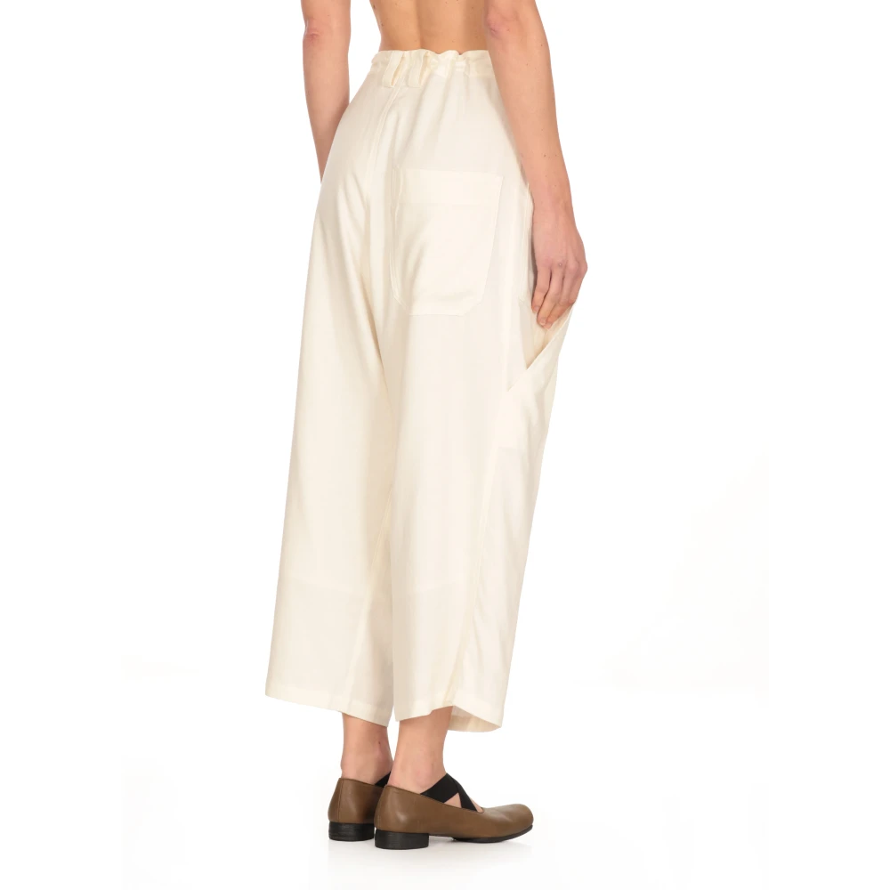 Y-3 Witte Linnen Broek met Koord White Dames