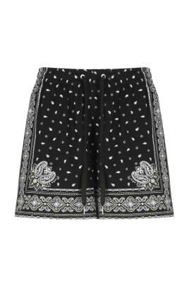 black-paisley-viscose-elastic-waist-shorts