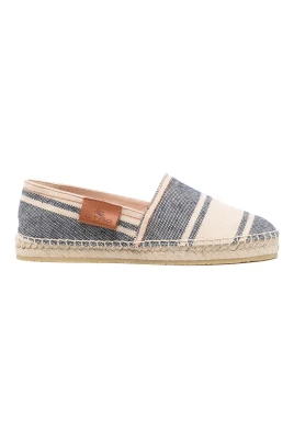 Blårandiga espadrillor i canvas
