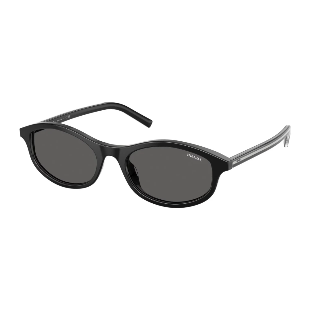 Prada Woman Sunglass PR D17S - Frame color: Black/basalt Horn, Lens color: Dark Grey - Image 3