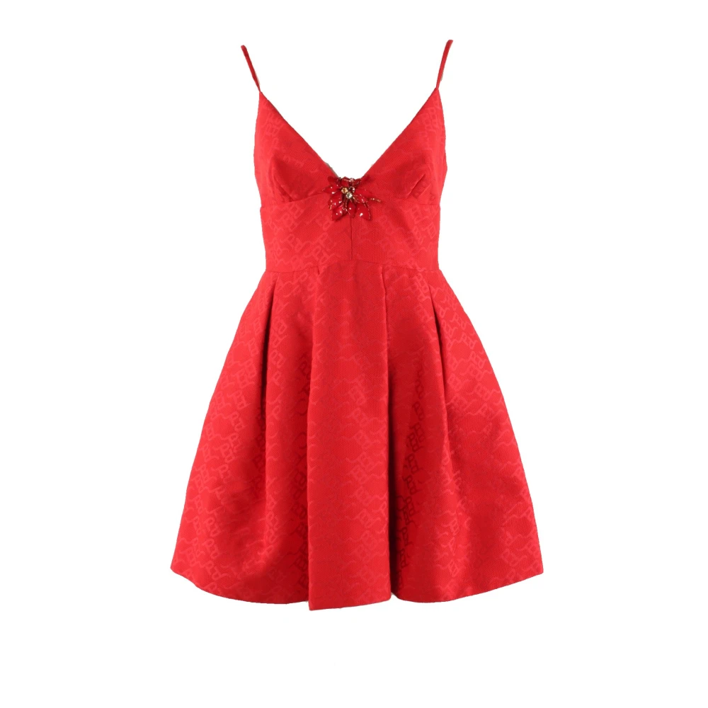 Pinko Rode Jurk met Afneembare Broche Red Dames