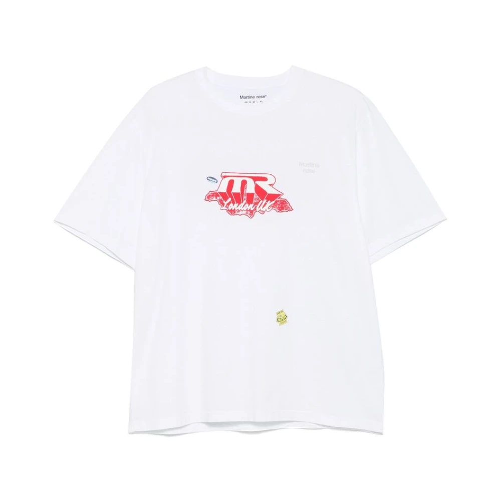 Martine Rose Wit Logo Print Crew Neck T-shirt White Heren