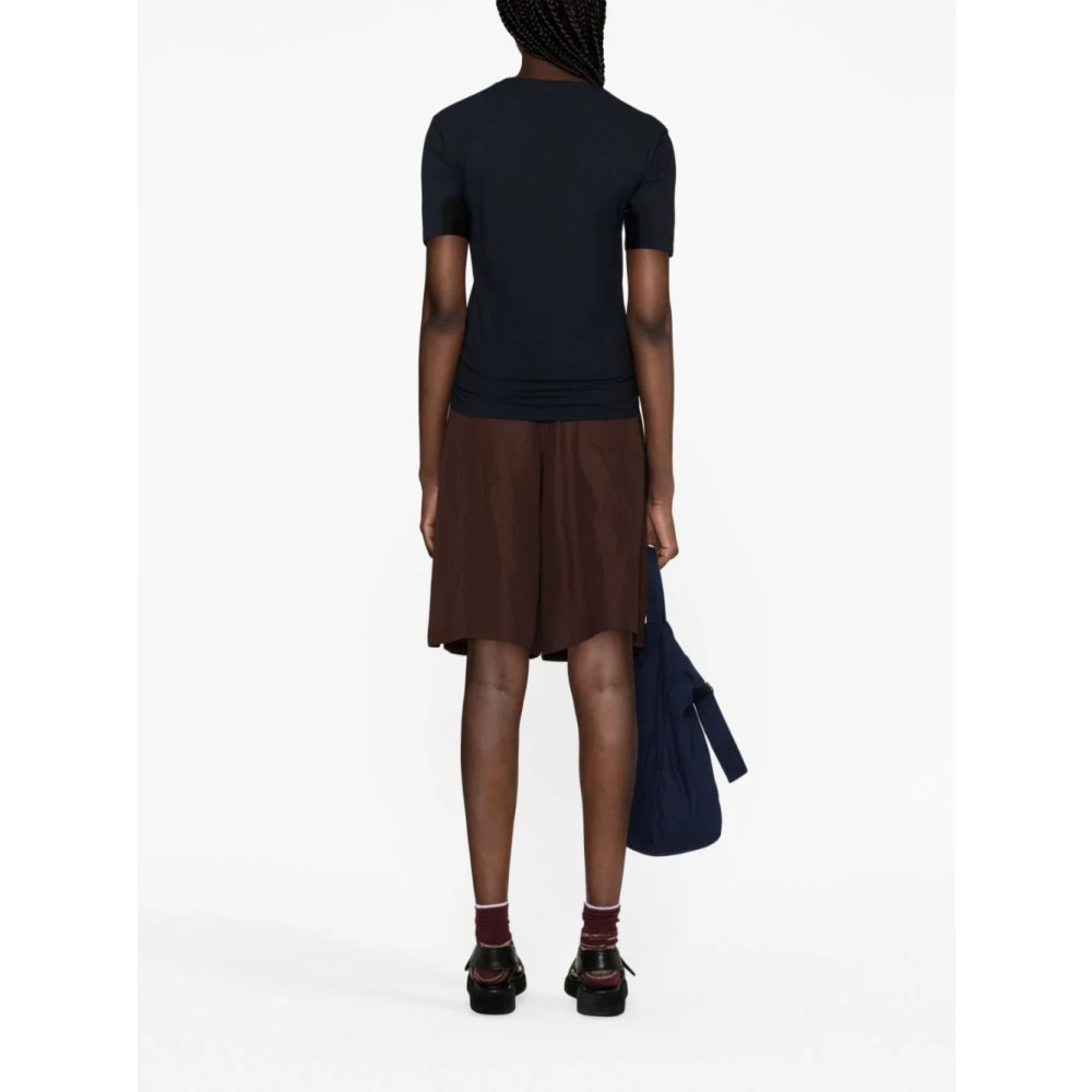 Jil Sander Navy Logo Wit T-shirt Black Dames
