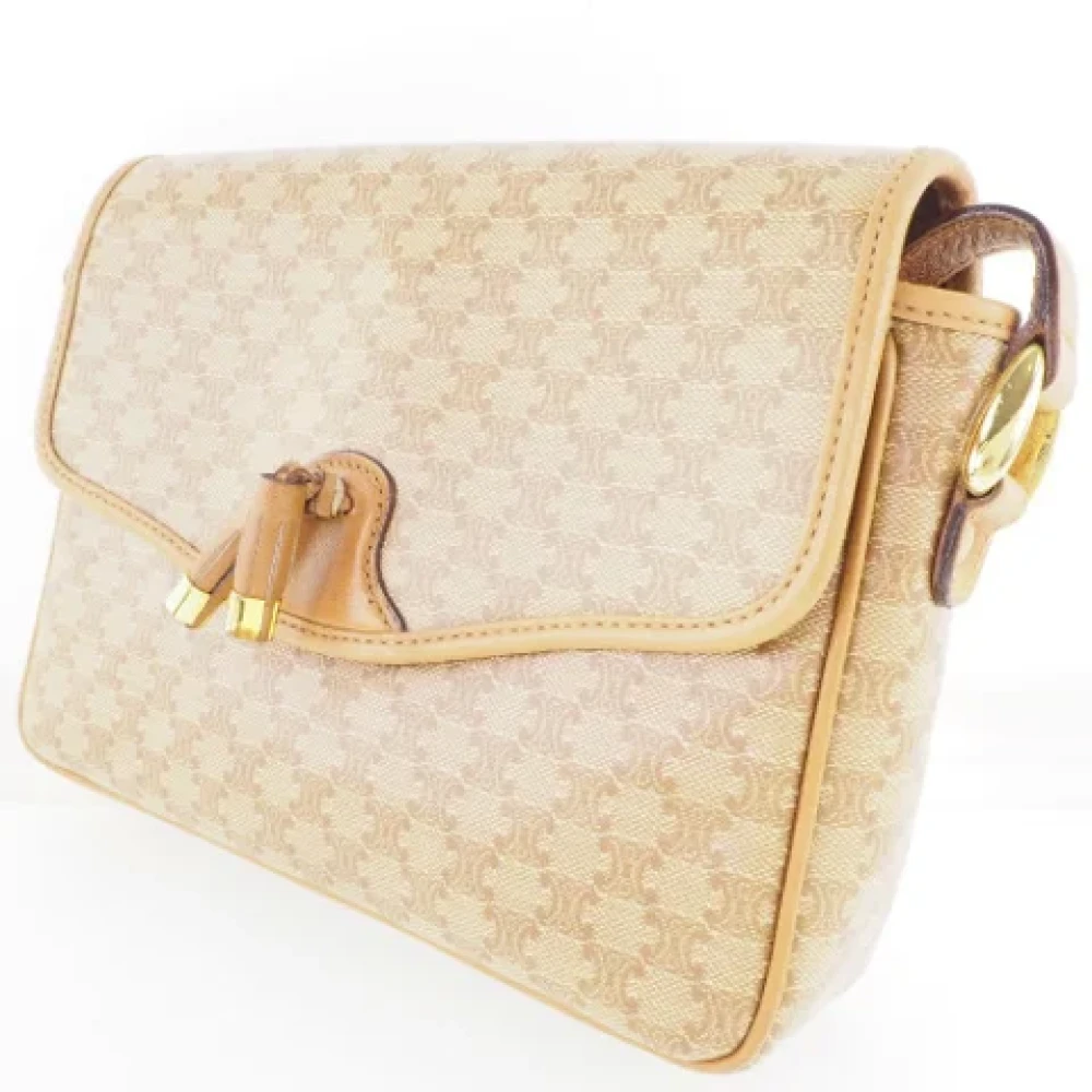 Celine Vintage Pre-owned Plastic shoulder-bags Beige Dames