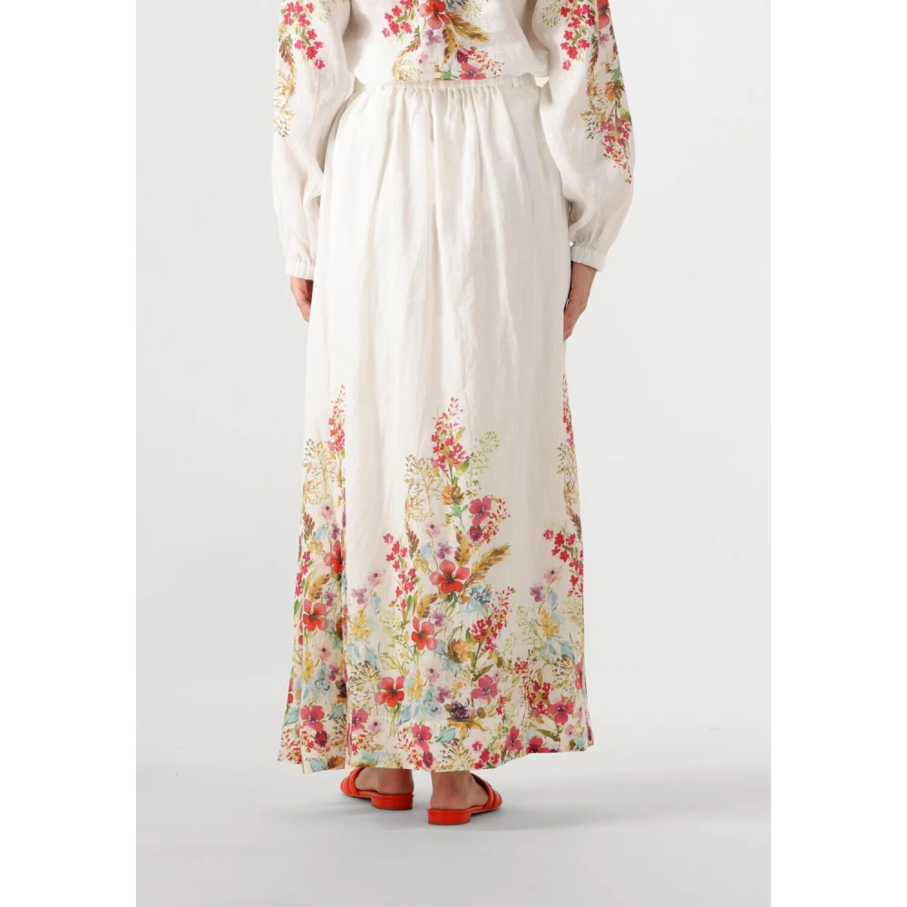Dea Kudibal Elegante Larissa Midi Rok in Wit Multicolor Dames