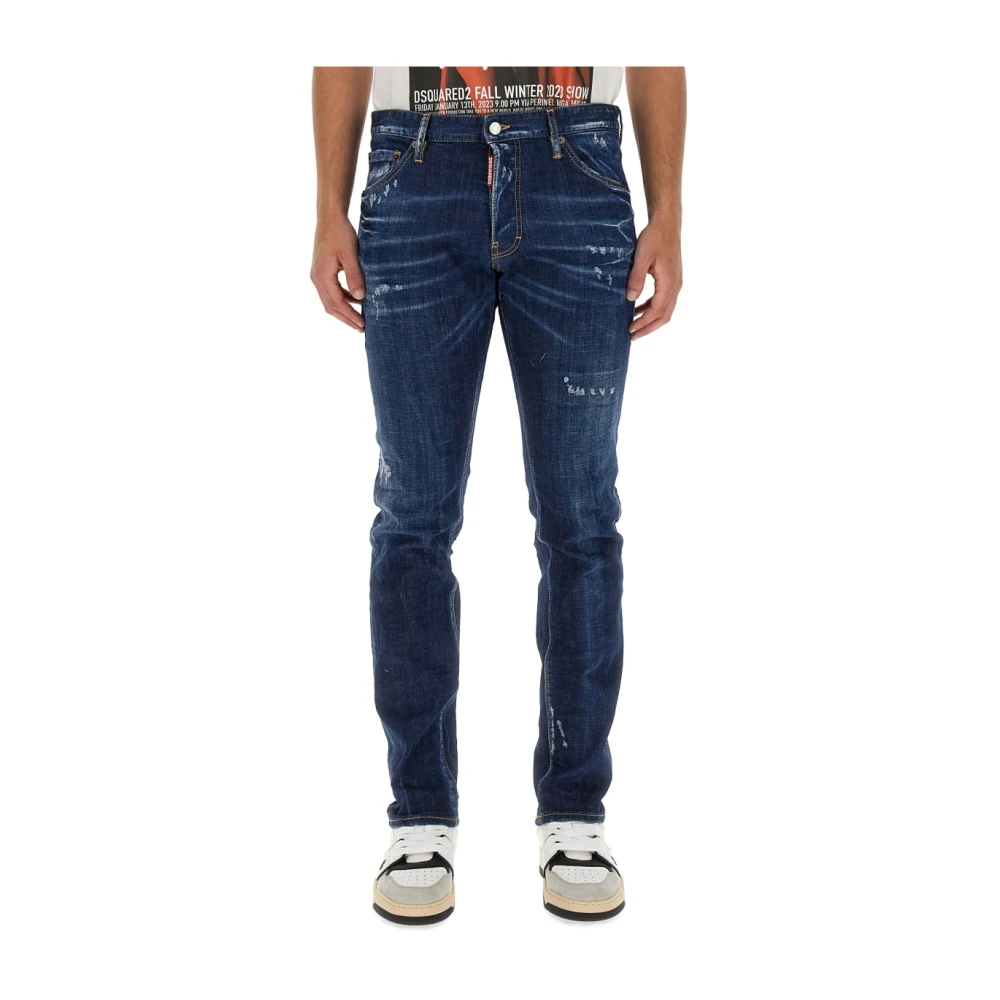 Dsquared2 Stijlvolle Regular Fit Katoenen Jeans Blue Heren