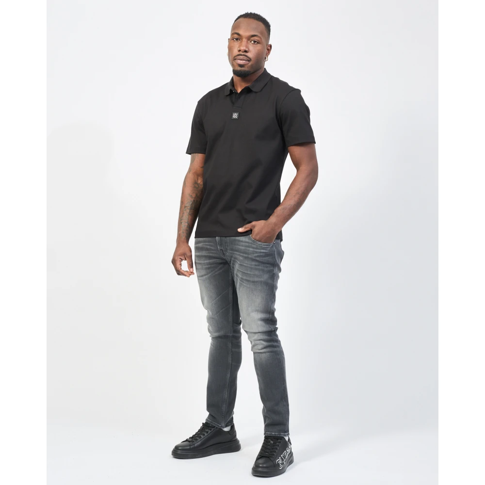 Hugo Boss Zachte afwerking poloshirt met logo Black Heren