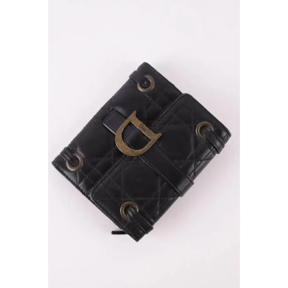 Dior Vintage Pre-owned Leather wallets Black Dames