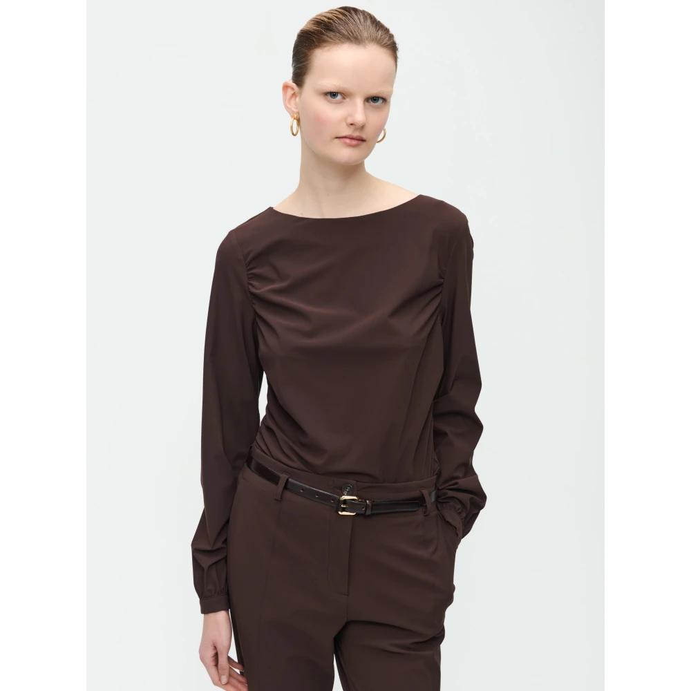Jane Lushka Nina Top Technical Jersey | Donkerbruin Brown Dames