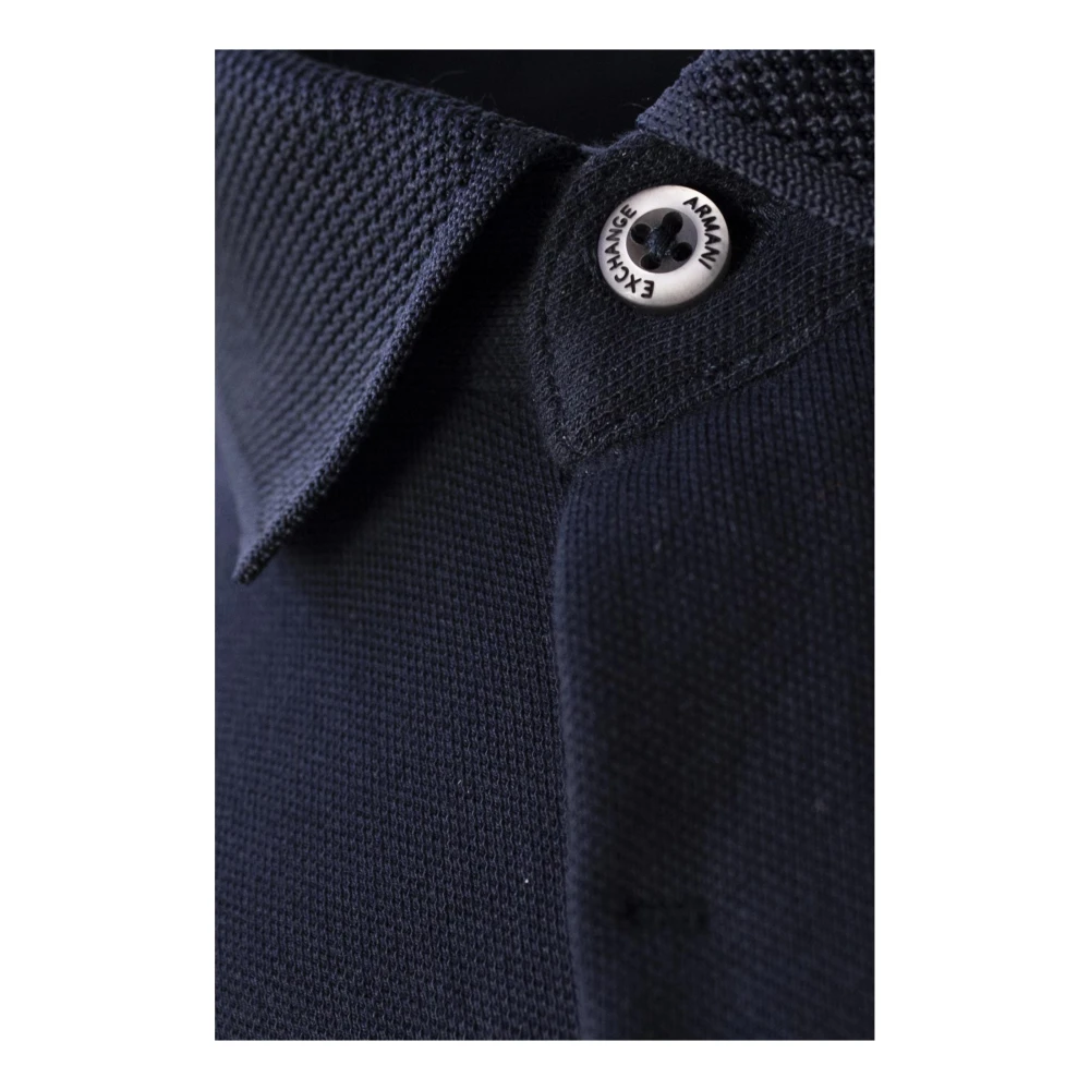 Armani Exchange Klassieke Navy Polo met Lange Mouwen Blue Heren
