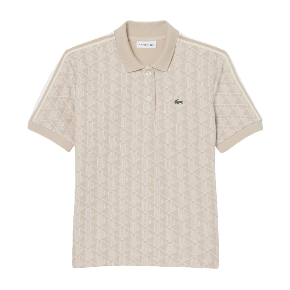 Lacoste Women's Beige Polo Shirts, L, T-Shirts And Polos