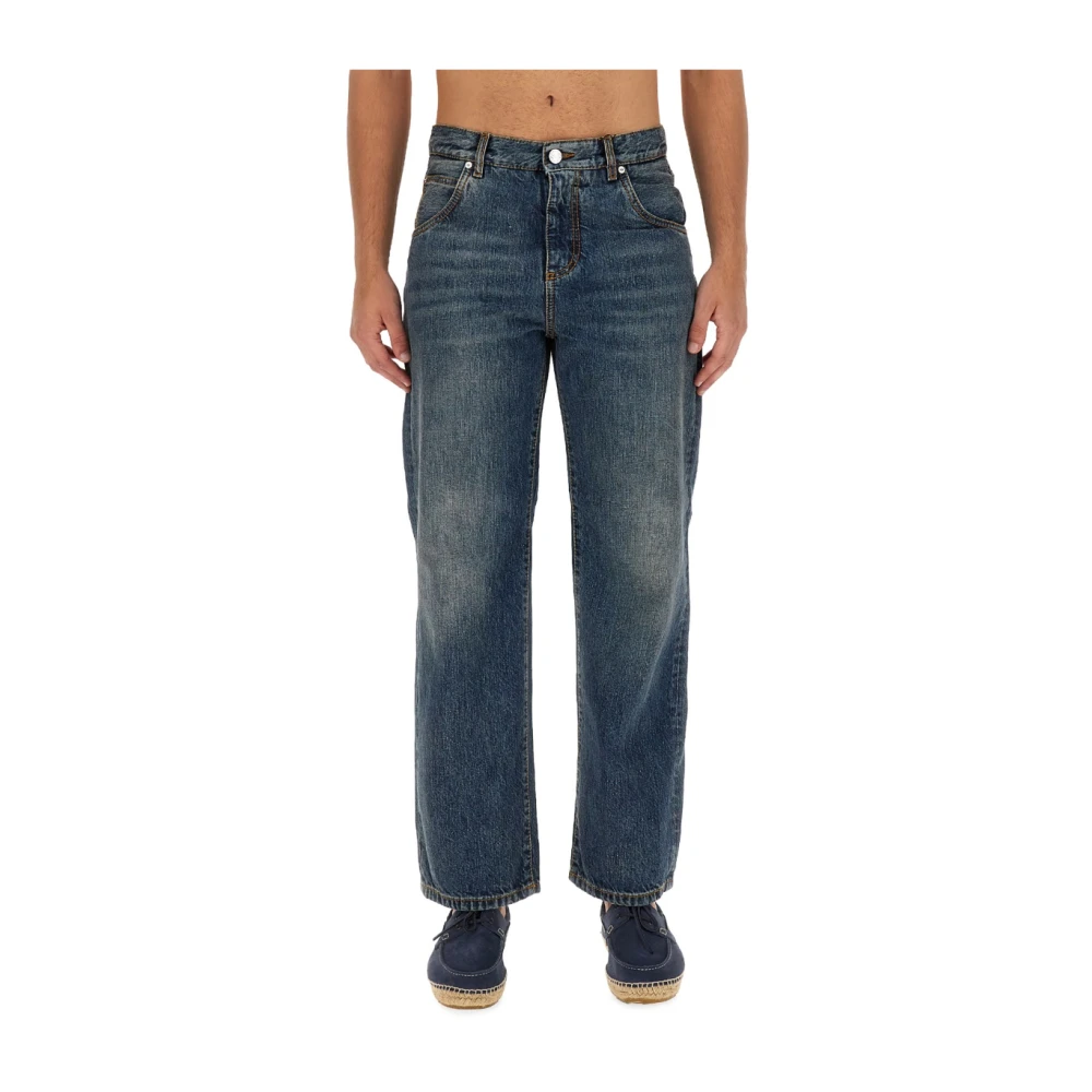 ETRO Klassieke Straight Fit Katoenen Jeans Blue Heren