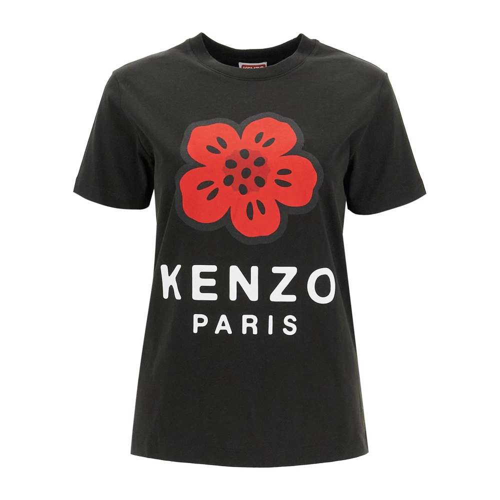 Kenzo Boke Flower Print Crew Neck T-Shirt Black Dames