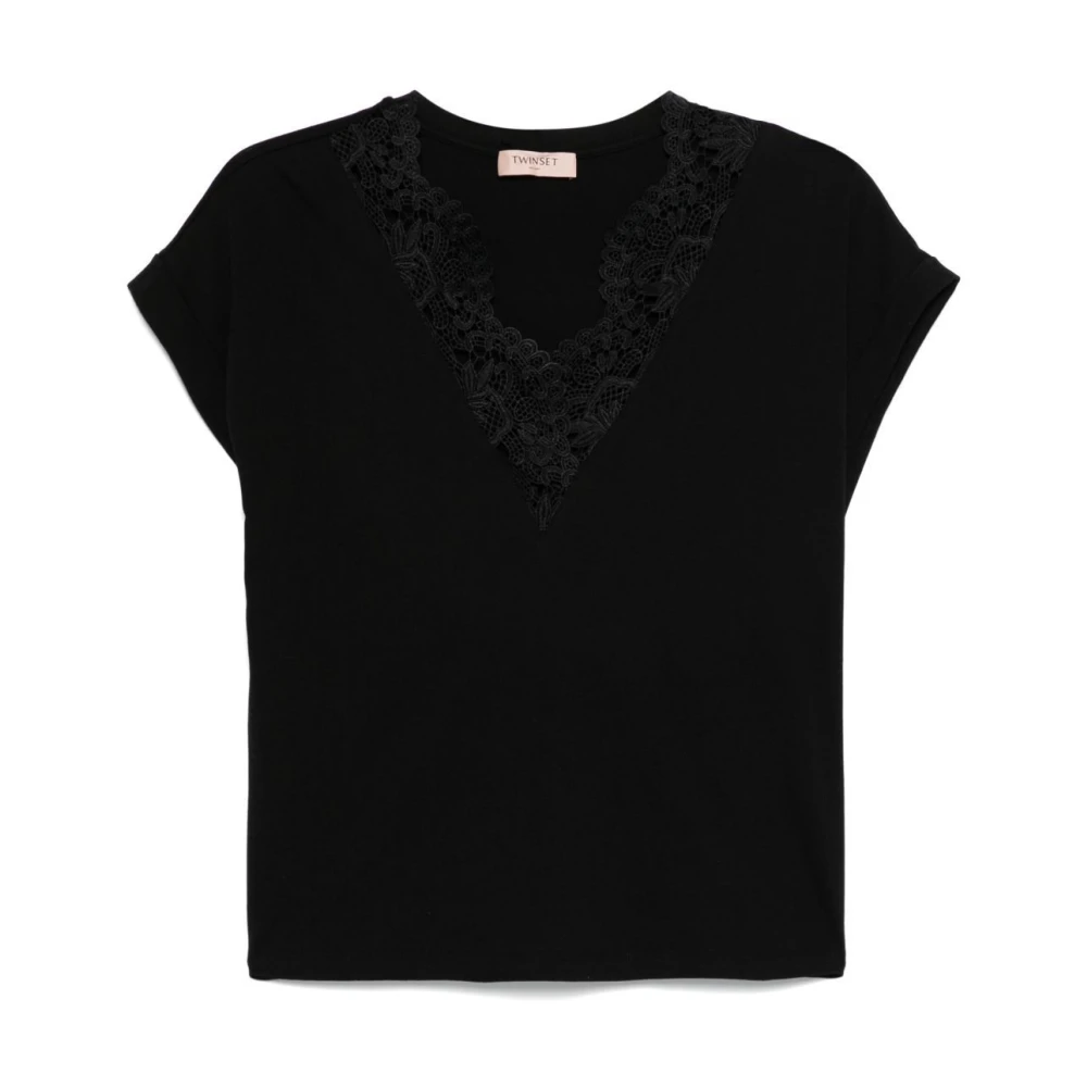Twinset Zwarte T-shirts en Polos Collectie Black Dames