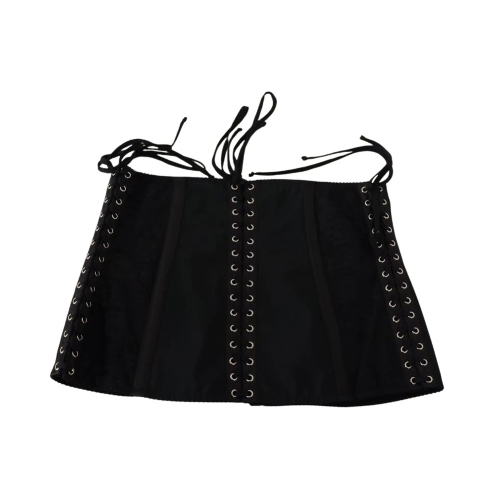 Dolce & Gabbana Women's Black Laceup Waist Cincher Corset