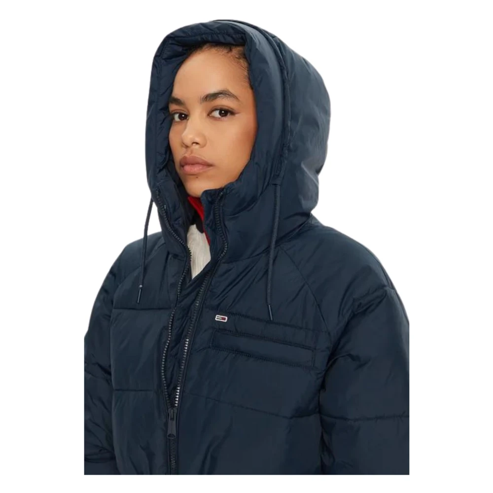 Tommy Hilfiger Blauwe Jas met Verstelbare Capuchon Blue Dames