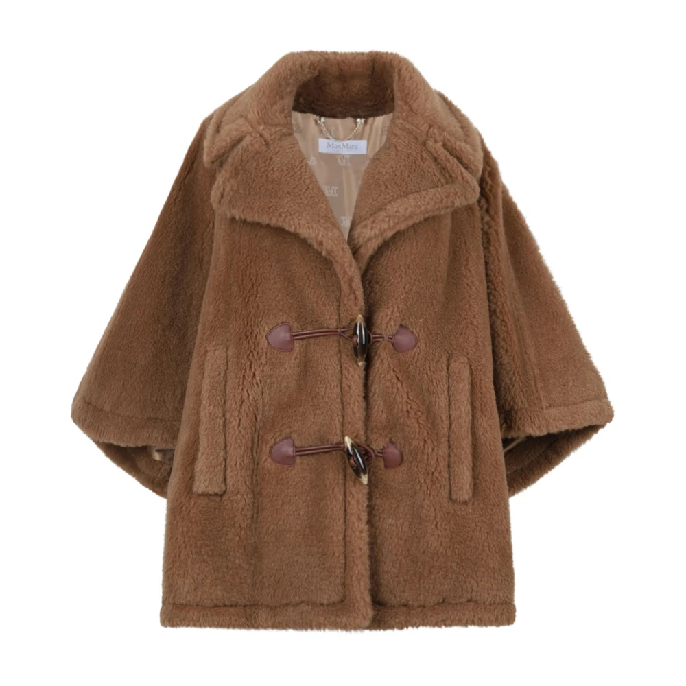 Max Mara Stijlvolle Cape Wrap Poncho Brown Dames