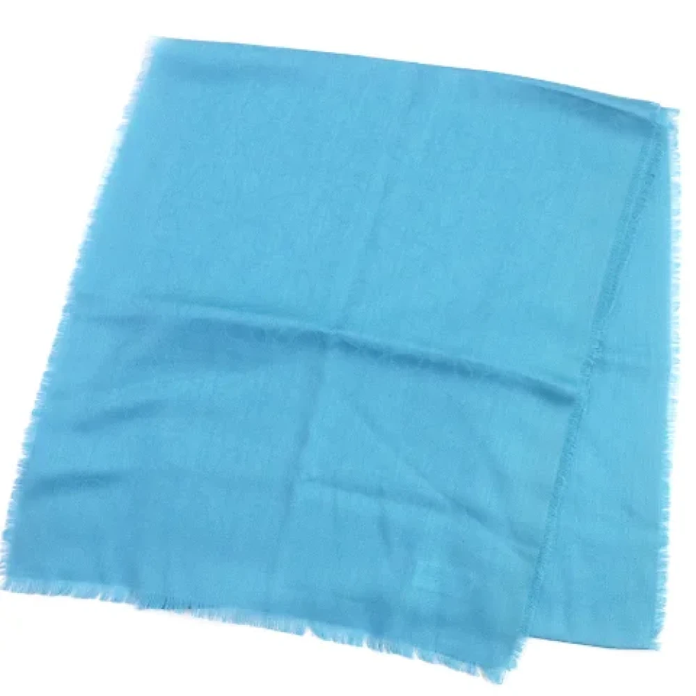 Loewe Pre-owned Canvas scarves Blue Dames