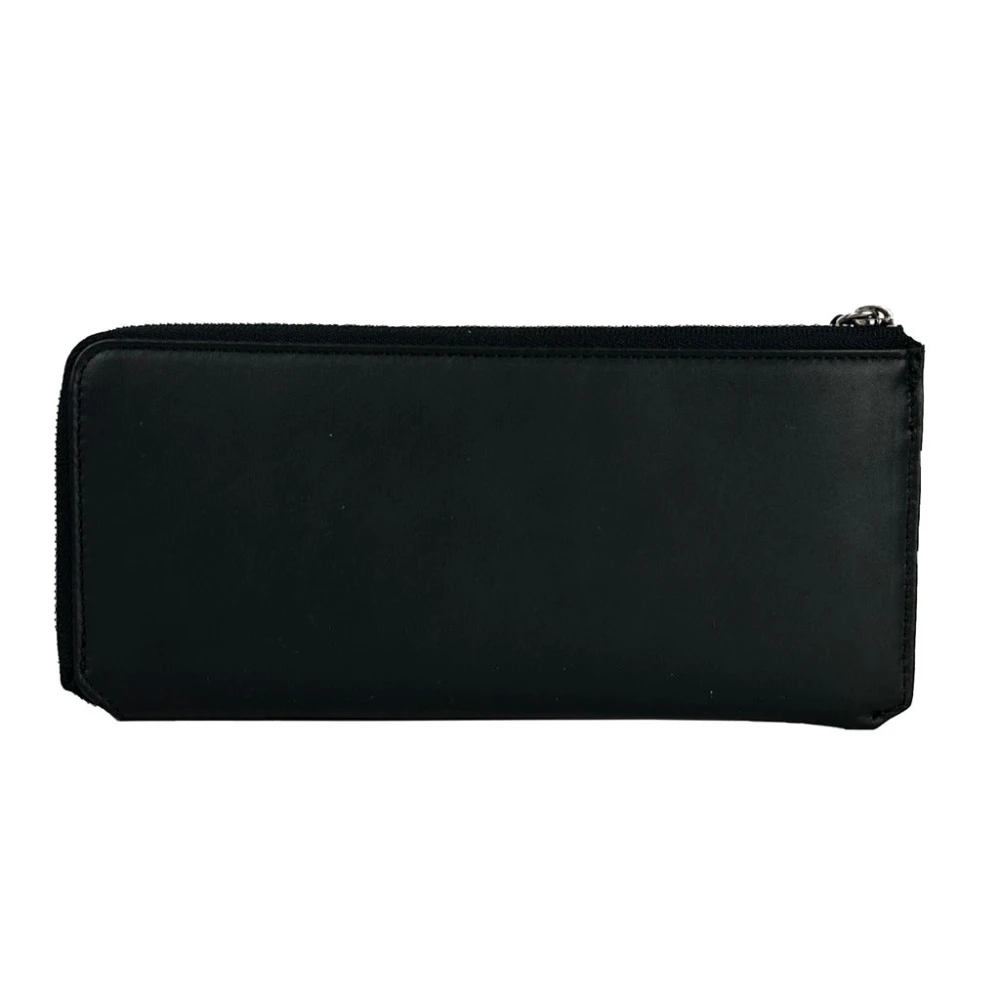 Baldinini Leren Portemonnee met Ritssluiting Black Heren
