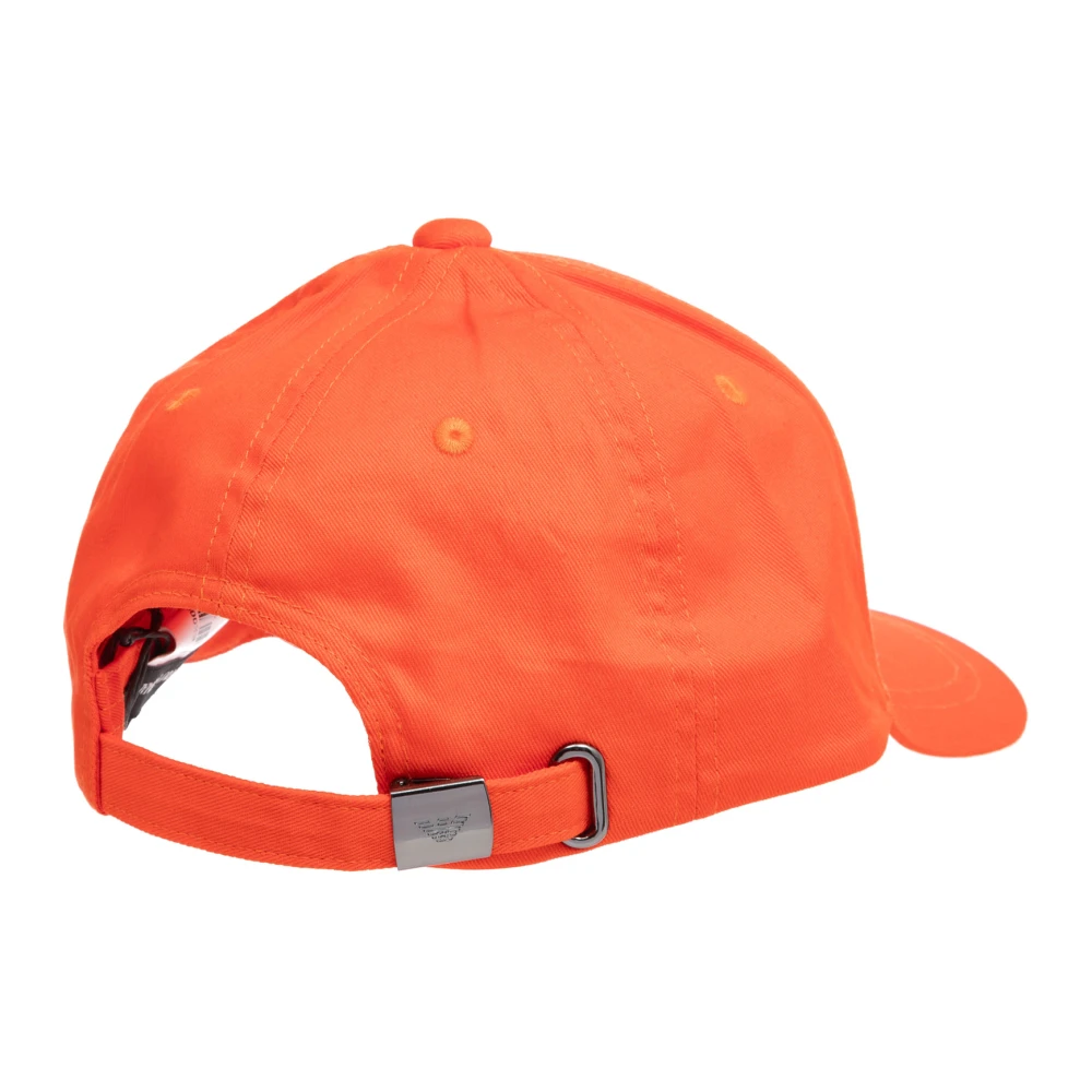Emporio Armani Verstelbare Effen Logo Strandpet Orange Heren
