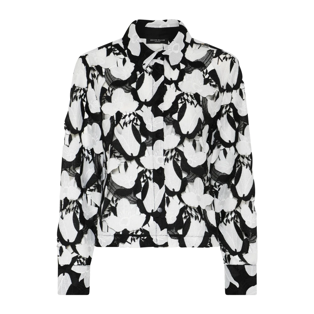 Bruuns Bazaar Elegante Bellflowerbbferuze Shirt Zwart Wit Black Dames