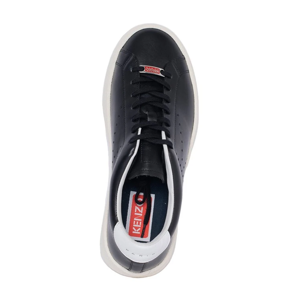 Kenzo Leren Sneakers met Geperforeerd Detail Black Heren