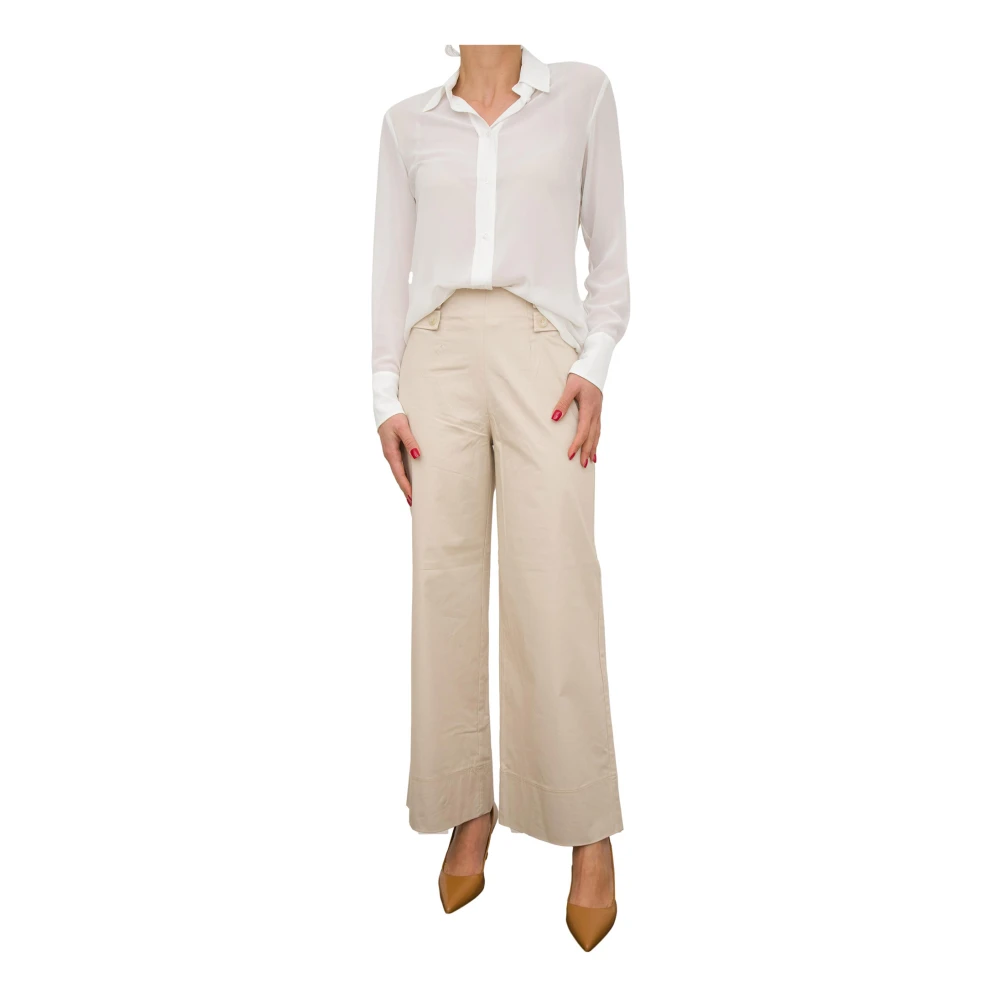 Nenette Wide Trousers Beige Dames