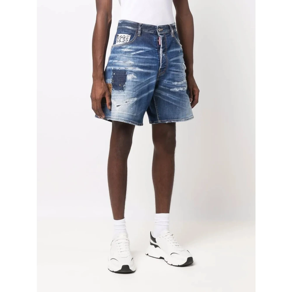 Dsquared2 Casual Denim Shorts Blue Heren