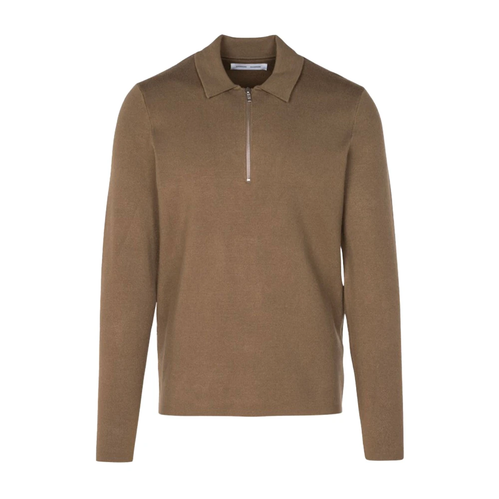 Samsøe Klassieke Sweater met Rits Green Heren