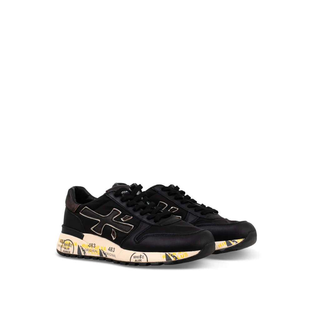 Premiata Zwarte Sneakers met Vetersluiting Black Heren