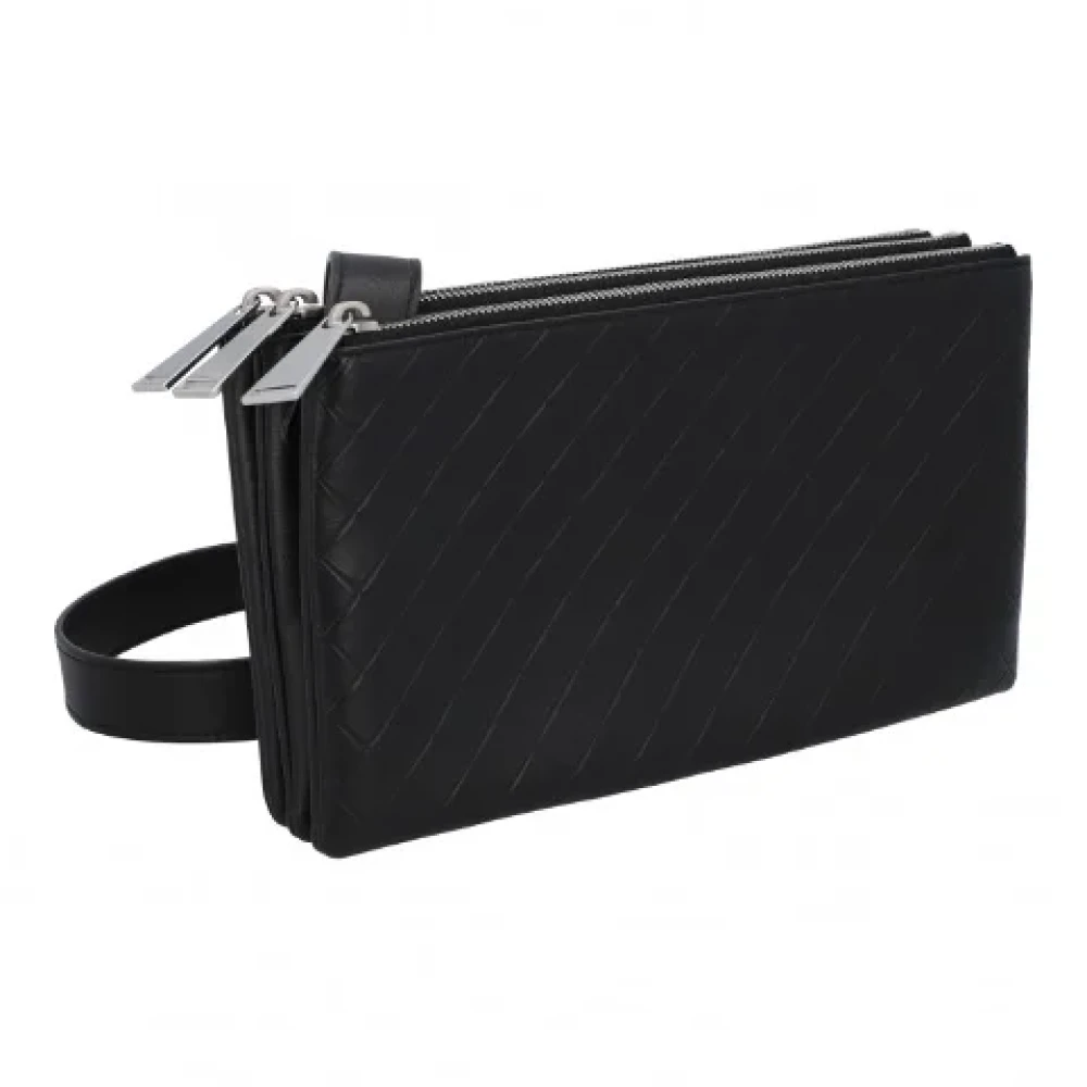 Bottega Veneta Vintage Pre-owned Leather crossbody-bags Black Dames