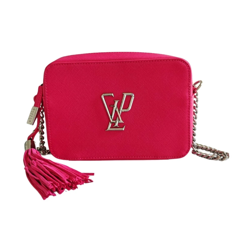 Gaëlle Paris Women's Silver/Purple Ecopelle Camera Bag Chain Strap