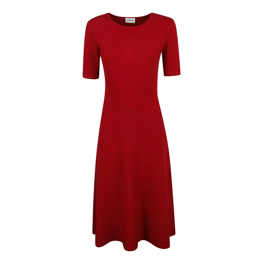 P.a.r.o.s.h. Rode Maxi Jurk Wol Gebreid Red Dames