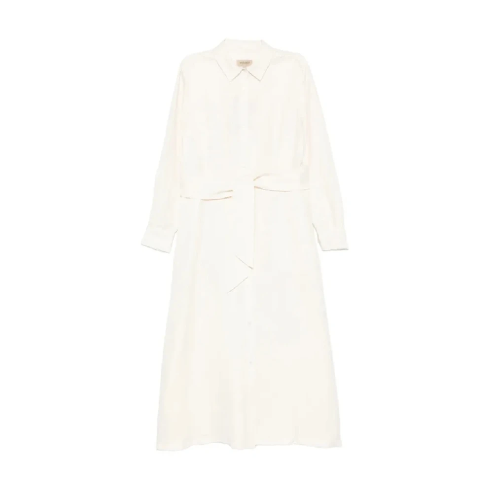 Woolrich Beige Tie Waist Chemisier Dress - Female - Shirt Dresses - S - Dresses