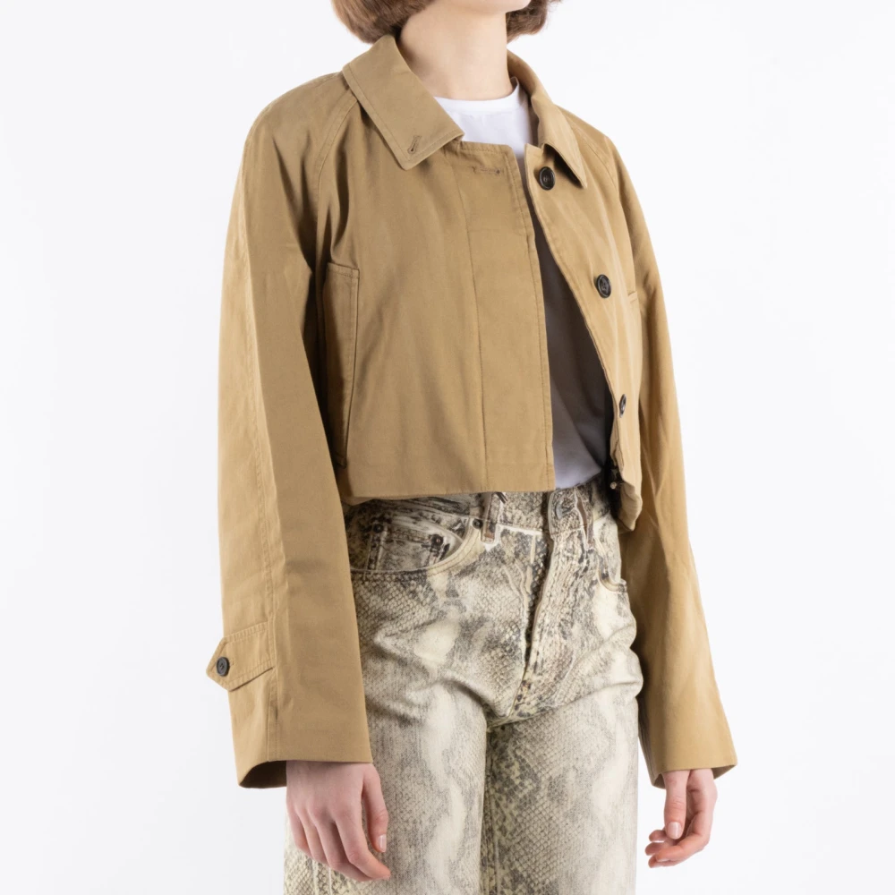 Acne Studios Oker Katoenen Jas Brown Dames