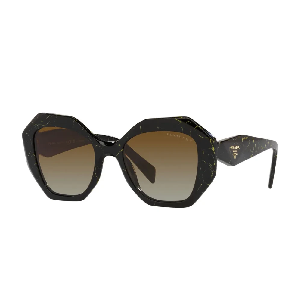 Prada Black Sunglasses, Female, 53 Mm, Stylish Polarized Sunglasses Brown Gradient