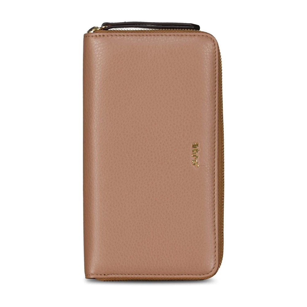 abro Elegante Leren Portemonnee met Gouden Details Brown Dames