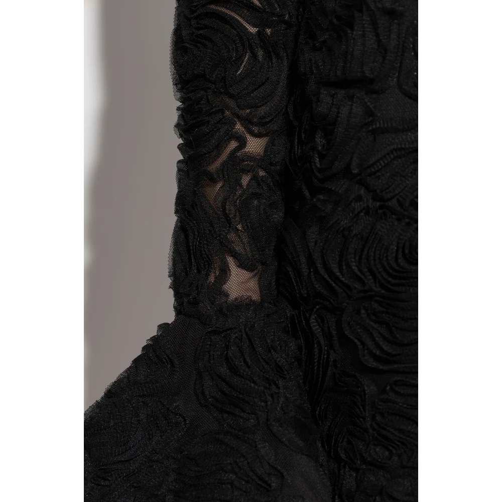 Rotate Birger Christensen Tule jurk met lange mouwen Black Dames
