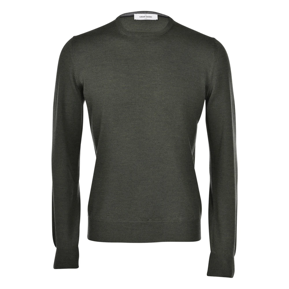 Gran Sasso Green Stylish Paricollo Shirt - Male - Round-Neck Knitwear - L - Knitwear