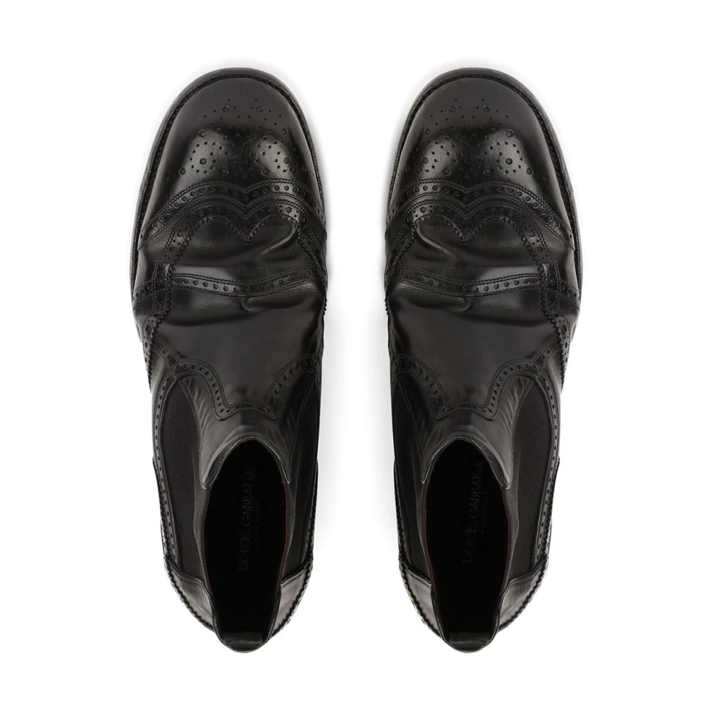 Dolce & Gabbana Enkellaarsjes met elastische banden Black Heren