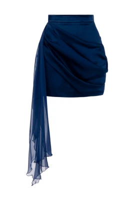Satin Slim Fit Draped Mini Skirt