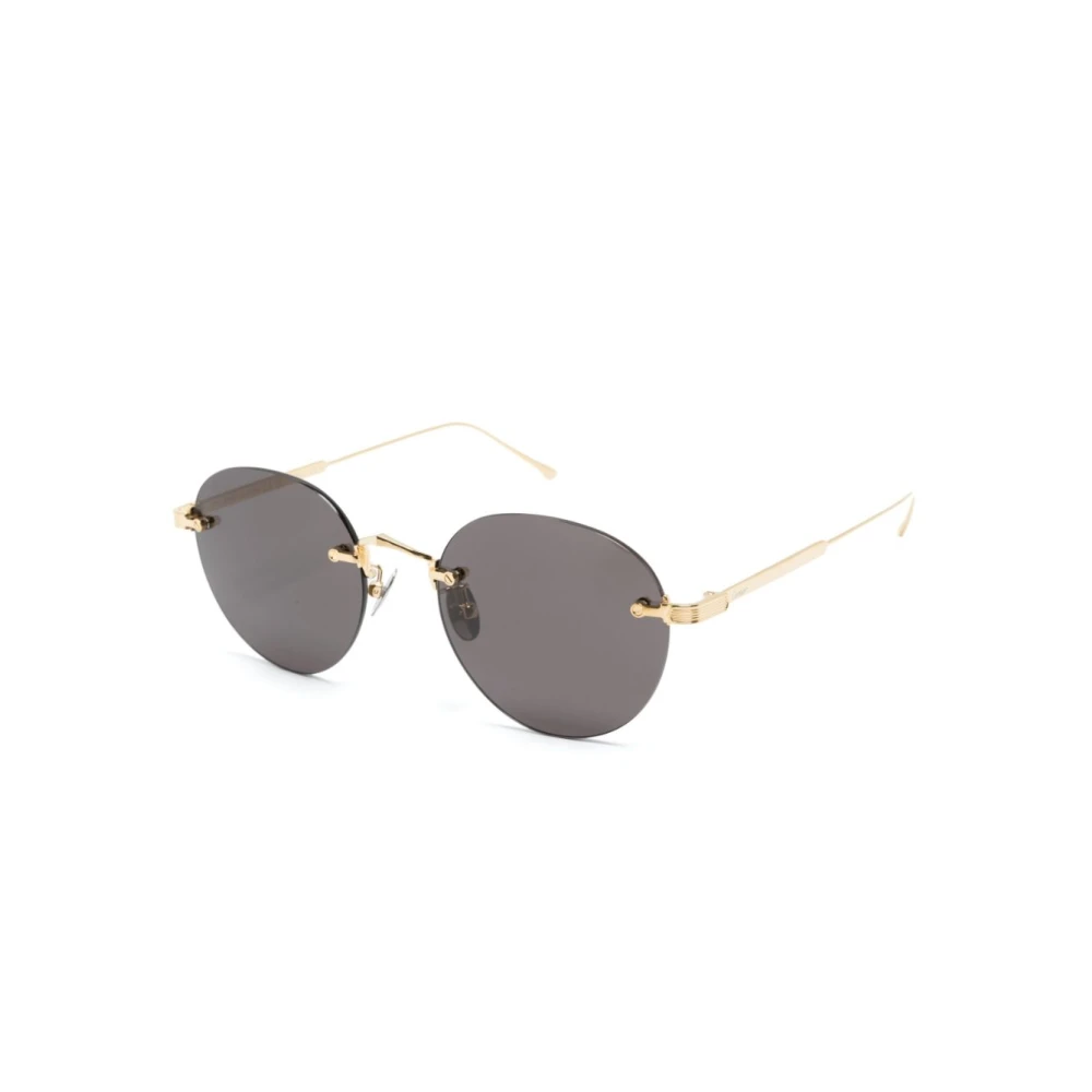 Cartier Unisex Yellow Sunglasses, 52 Mm, Round Rimless Sunglasses