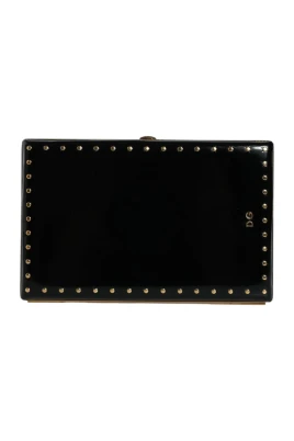Nitar Guldram Svart Läderclutch