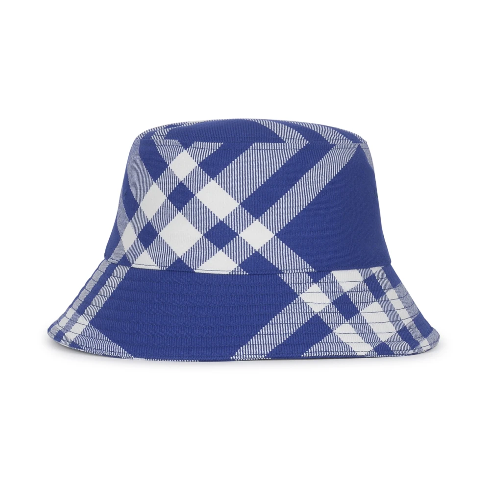 Burberry Men's Blue Fishermans Cap In Seasonal Checks