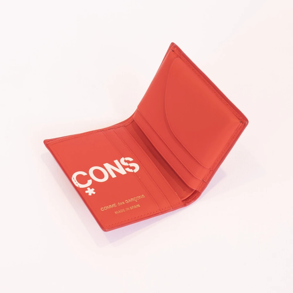 Comme des Garçons Logo Portemonnee Groot Rood Red Dames