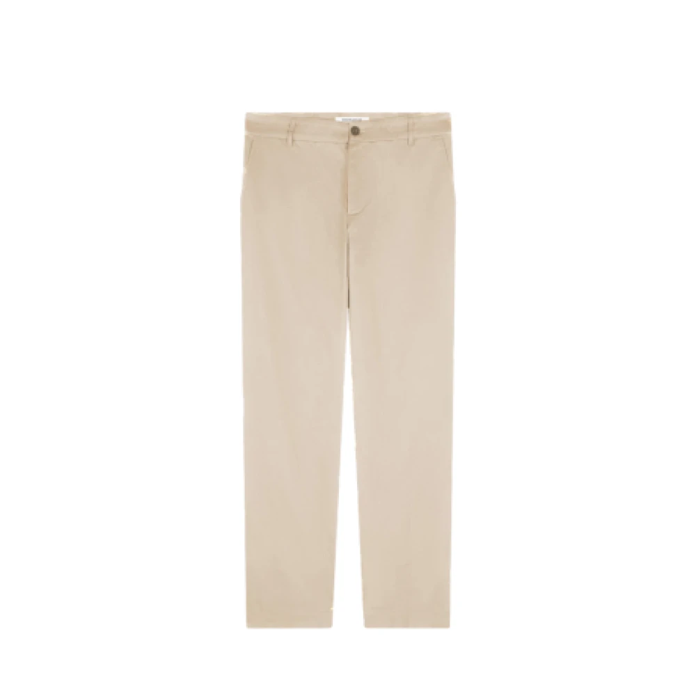 Maison Kitsuné Beige Classic Straight Chino Trousers - Male - Straight Trousers - Xs - Trousers