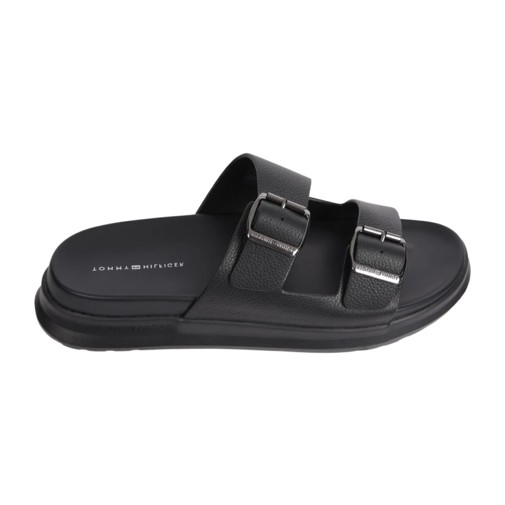 Tommy Hilfiger Men's Black Sliders, 7 Uk, Flat Sandals