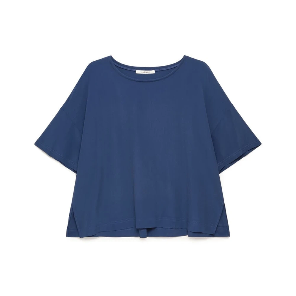 Maliparmi Women's Blue Blouses, M, Fluid Crepe Shirt
