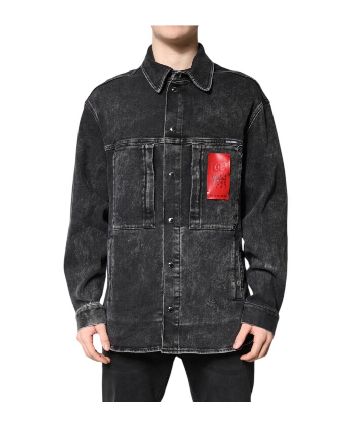 veste-en-jean-stretch-en-coton-noir